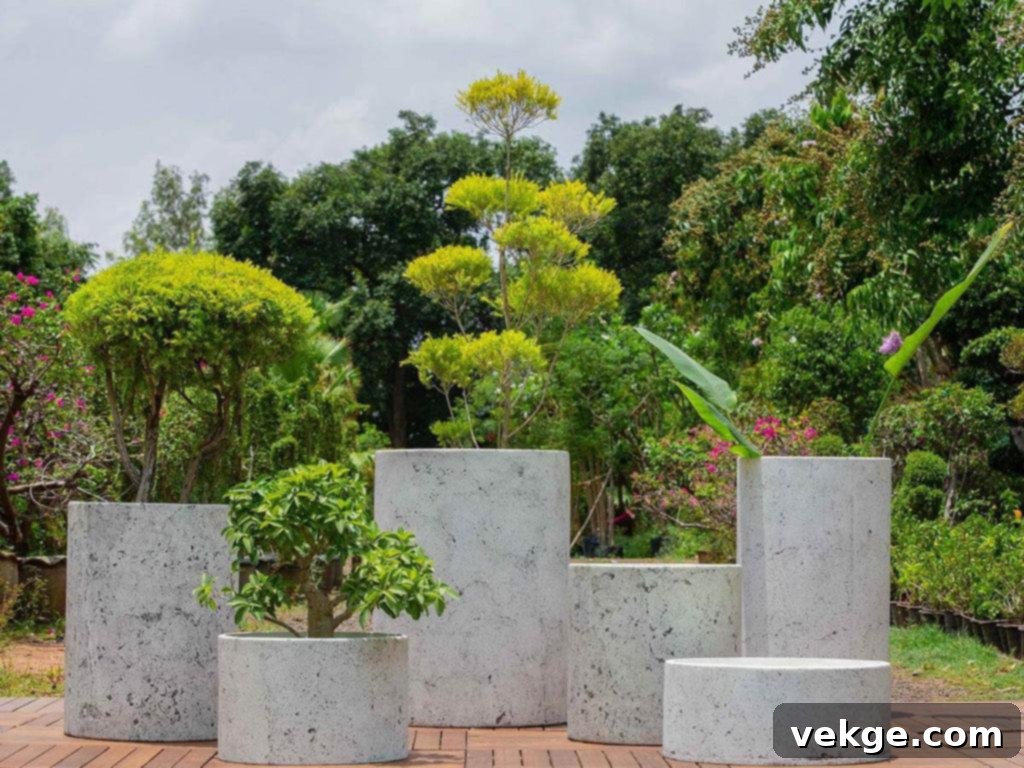 Durable Concrete Planters for Exposed Outdoor Spaces