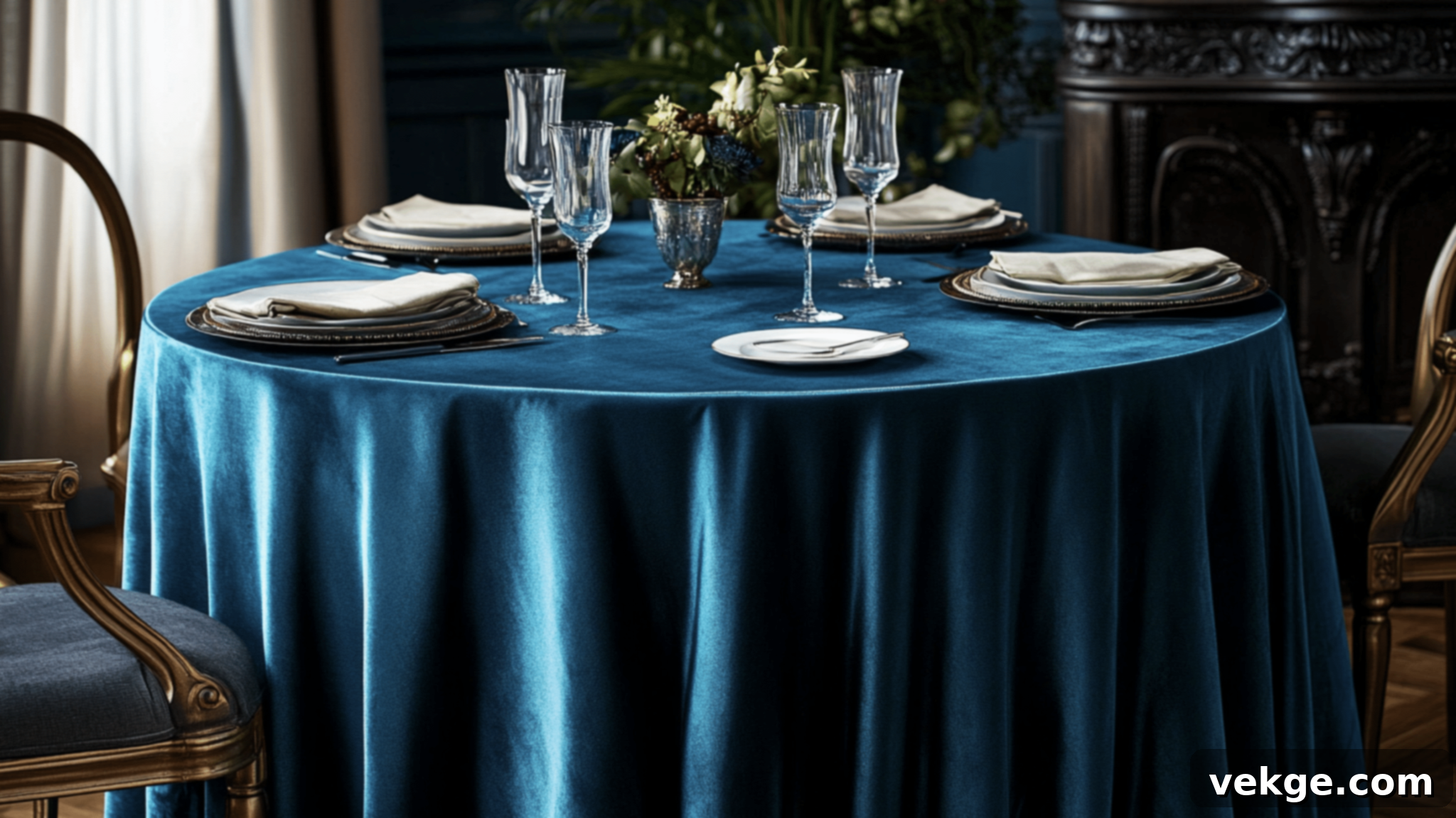 Velvet Texture Round Tablecloth - Plush and Elegant for Formal Events
