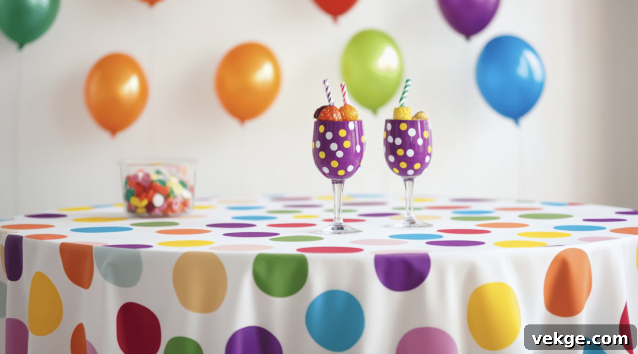 Bright Polka Dots Round Tablecloth - Fun and Playful for Parties