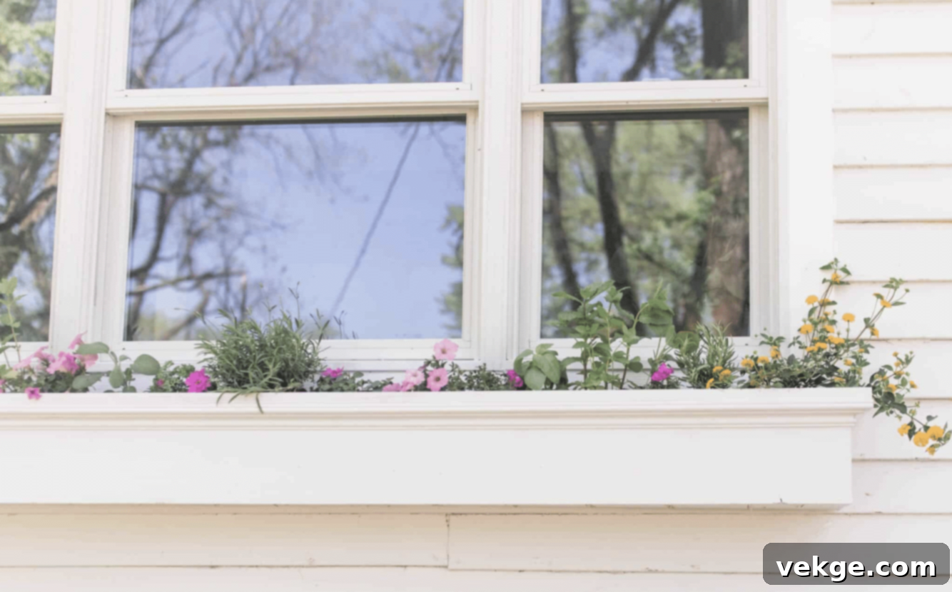 Indoor DIY Window Box for Herb Garden or Flowers