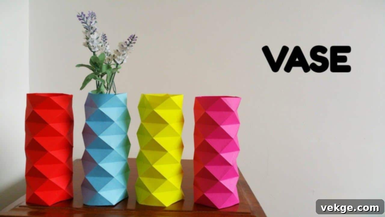 DIY Paper Vase Sleeve Using Wallpaper Samples