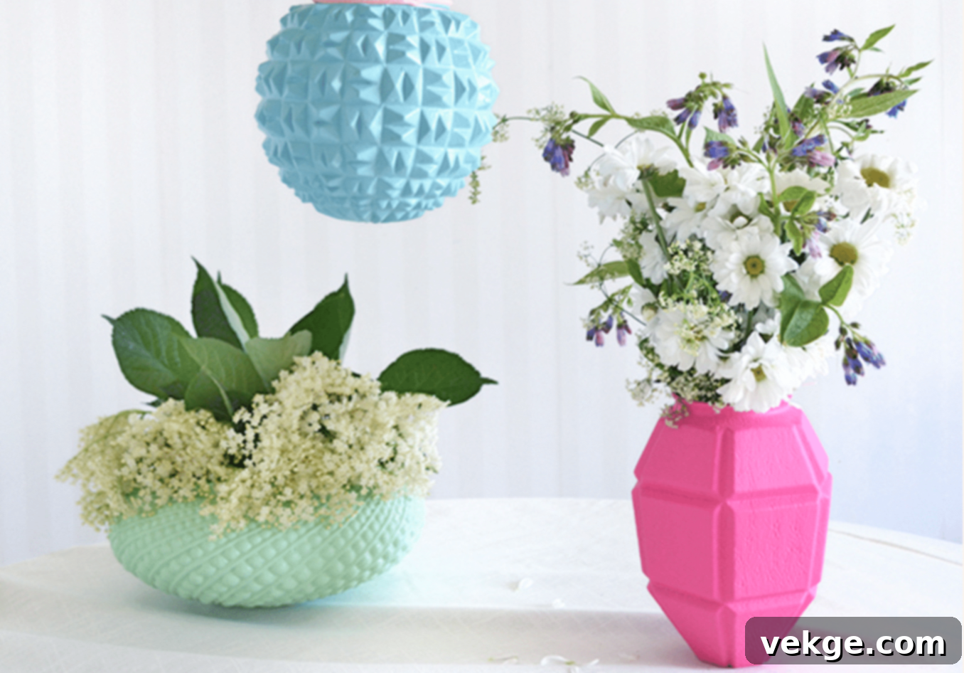 Upcycled Lampshade Vases for Unique Floral Arrangements