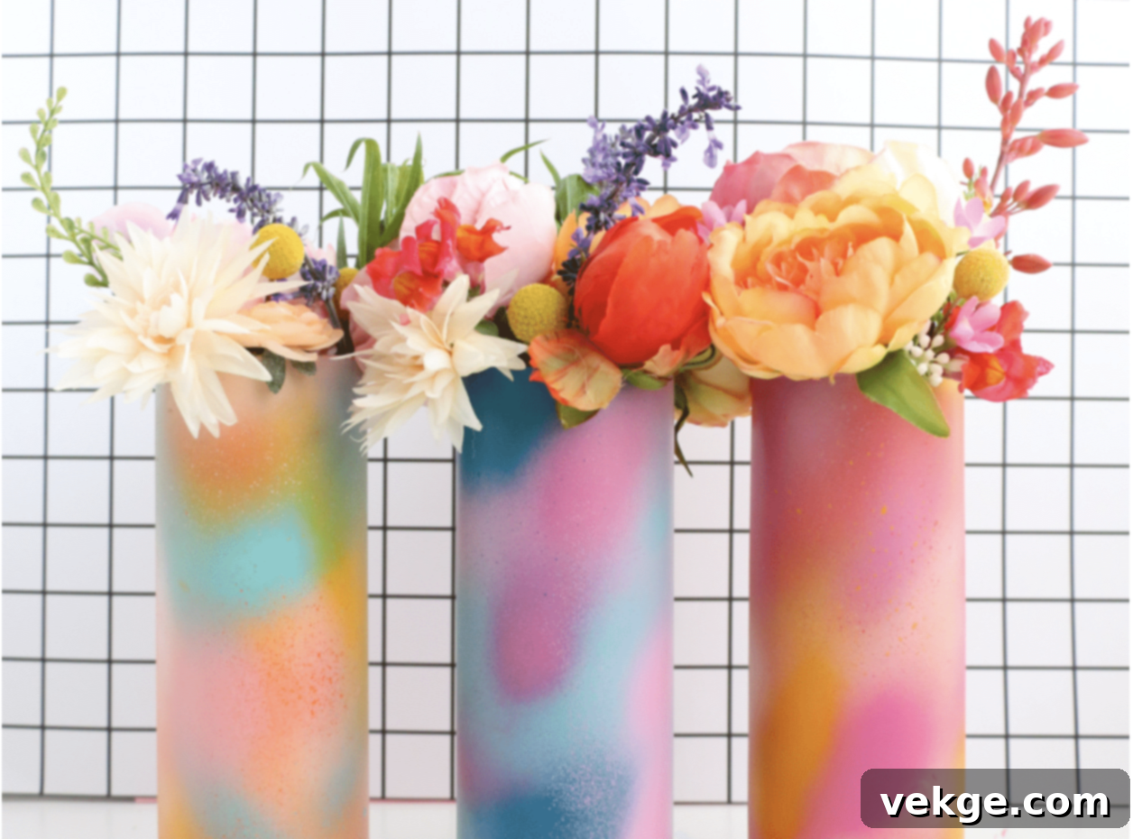 DIY Graffiti Flower Vases with Spray Paint