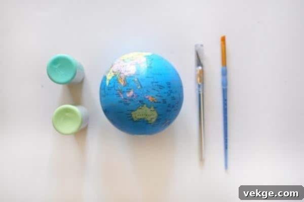Upcycled Old World Globe Vase for Travel Decor