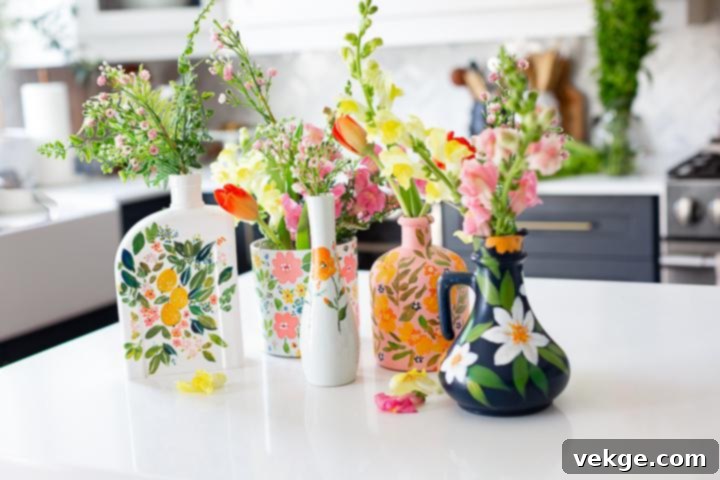DIY Illustrated Vases from Thrift Store Finds