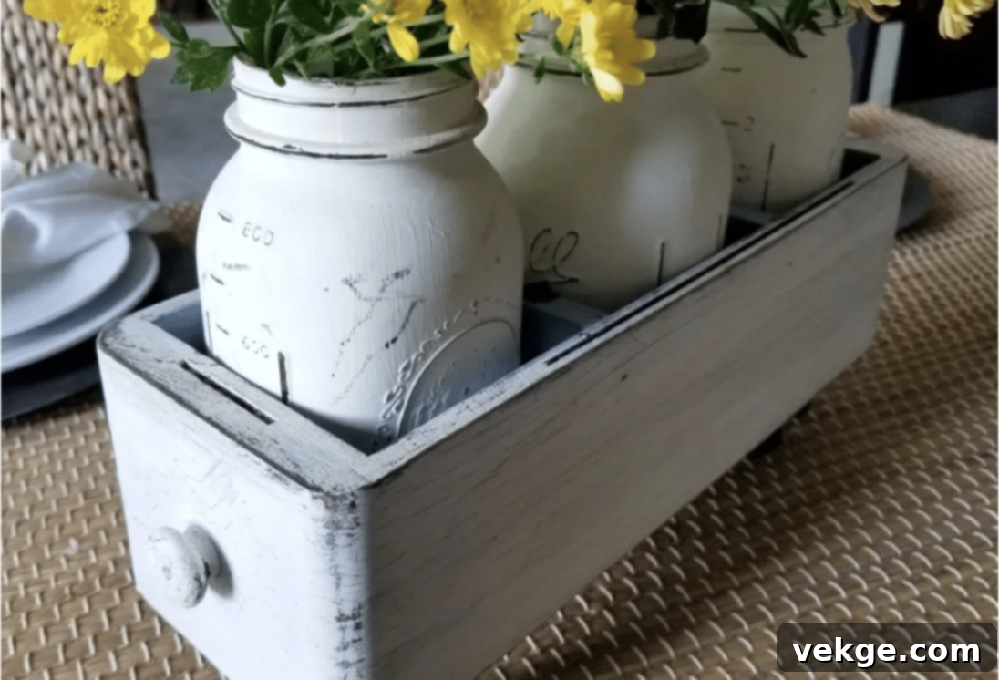 Upcycled Sewing Machine Drawers as Vases