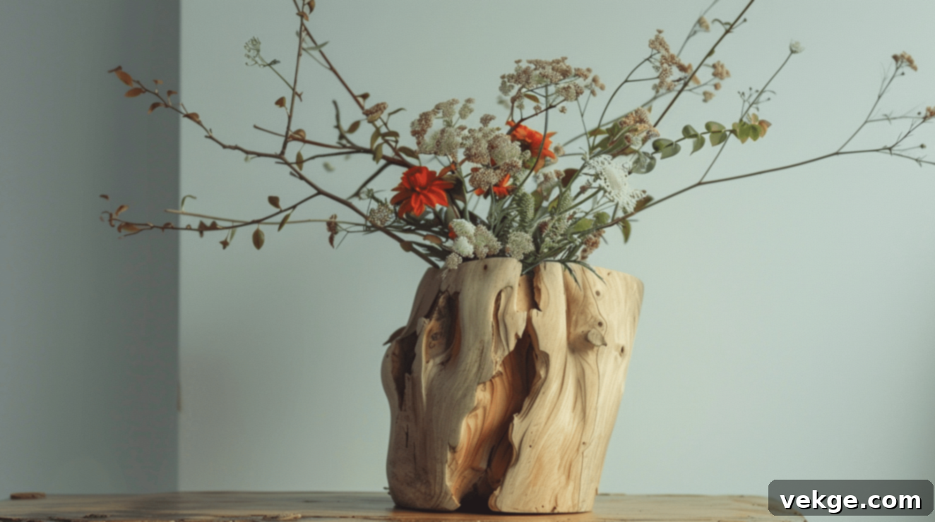 DIY Wood and Branch Vase for Natural Decor