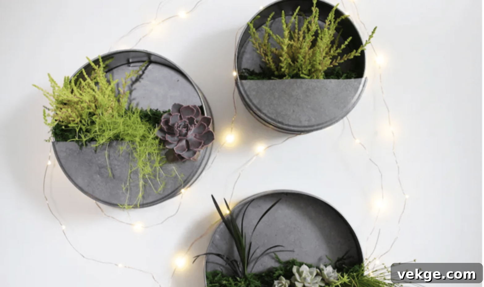 Layered Galvanized Pots for Vertical Plant Display