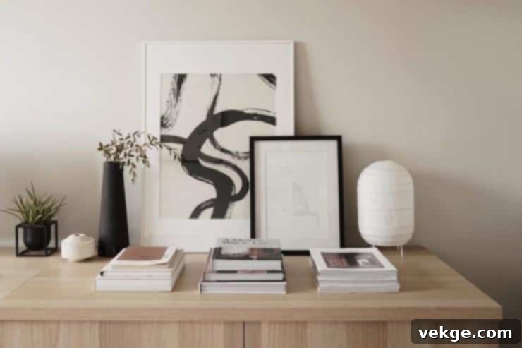 Minimalist home office with IKEA desk hack