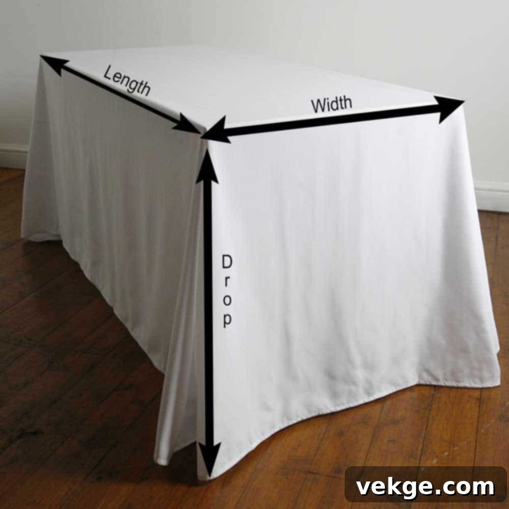 Measuring Tablecloth for Rectangular Tables