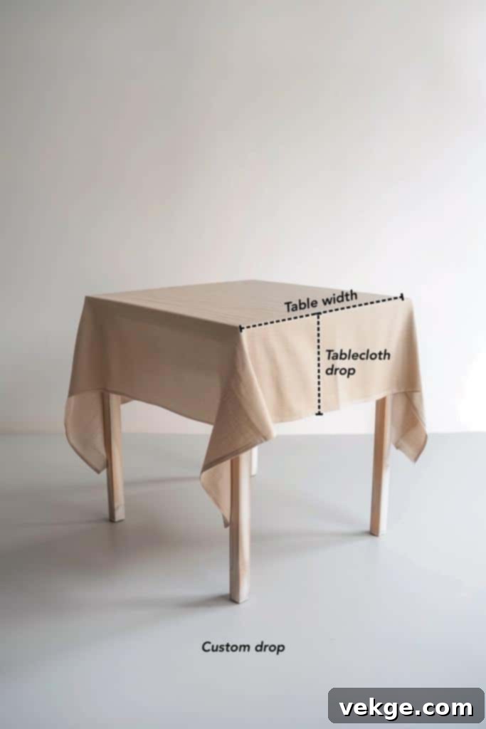 Measuring Tablecloth for Square Tables