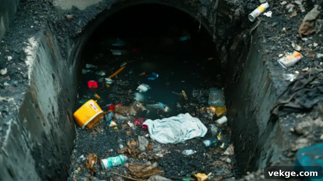 Flushing Non-Degradable Items