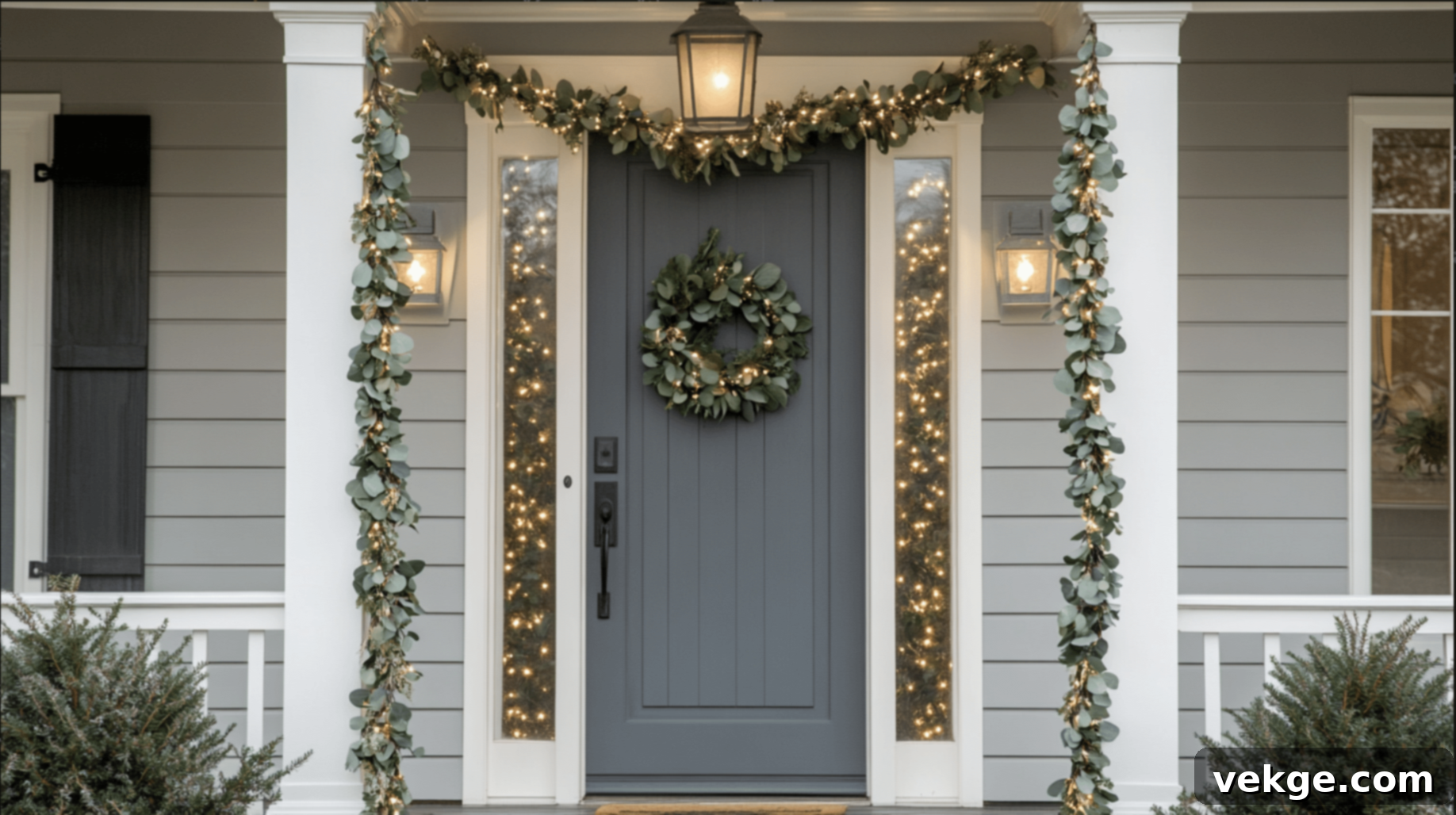 Minimalist Eucalyptus Garland for Fall Porch