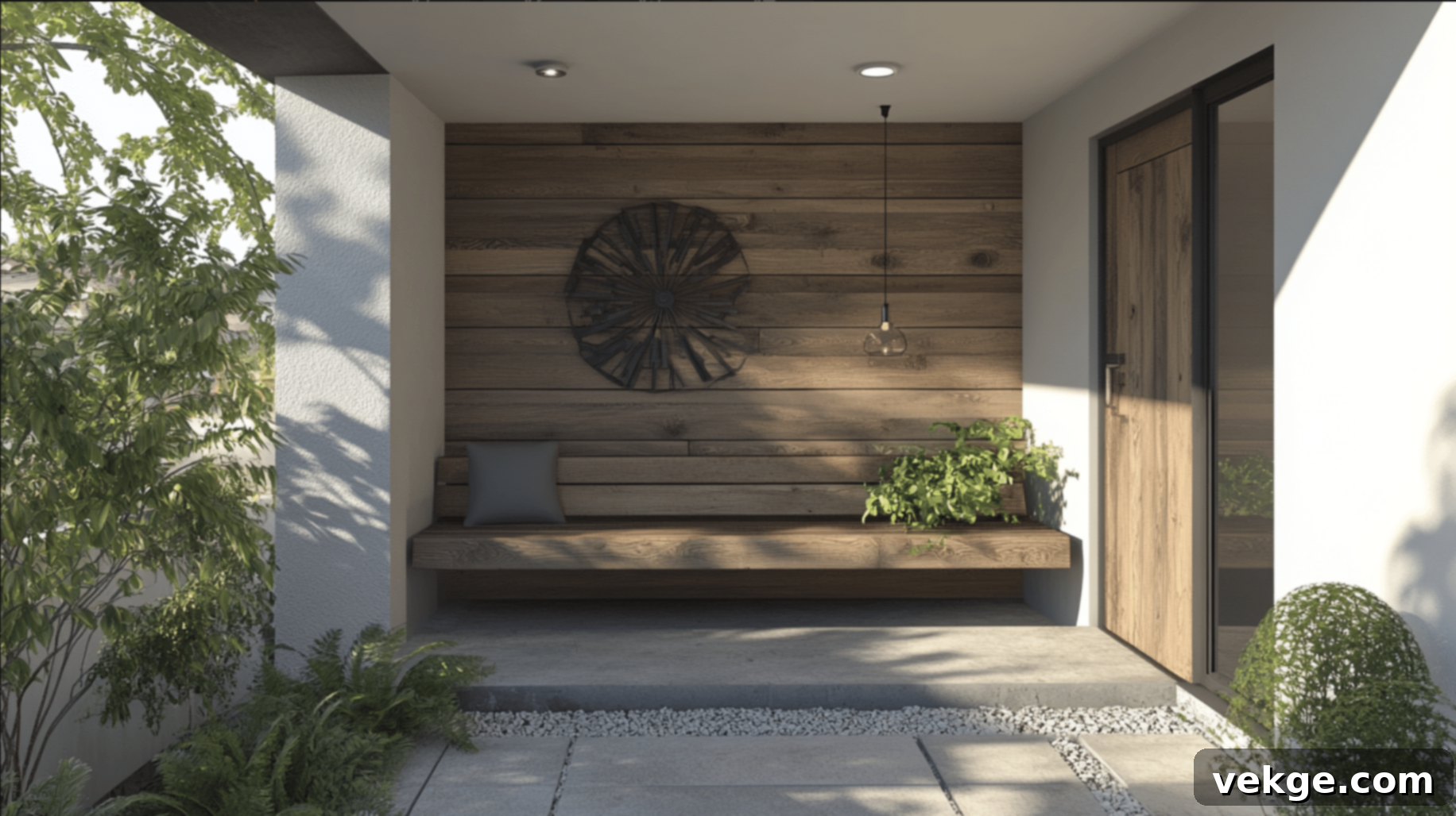 Reclaimed Wood Bench with Modern Design