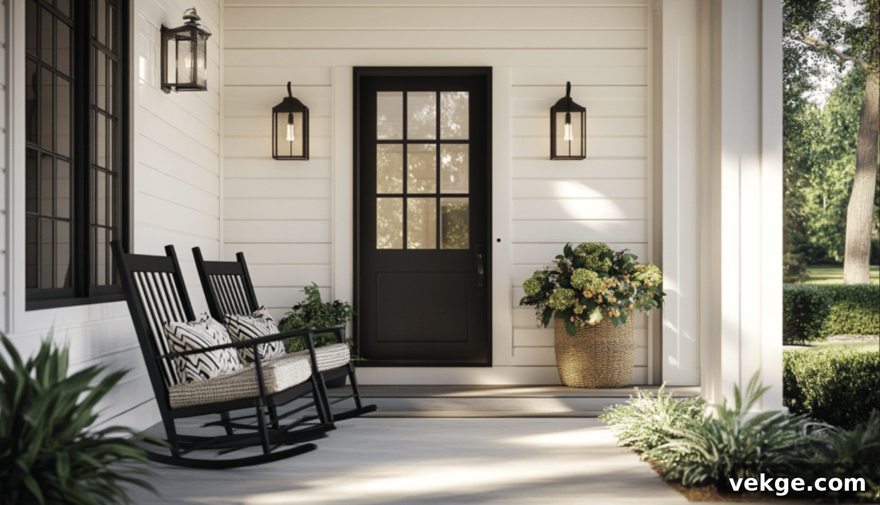Sleek Modern Rocking Chairs for a Fall Porch