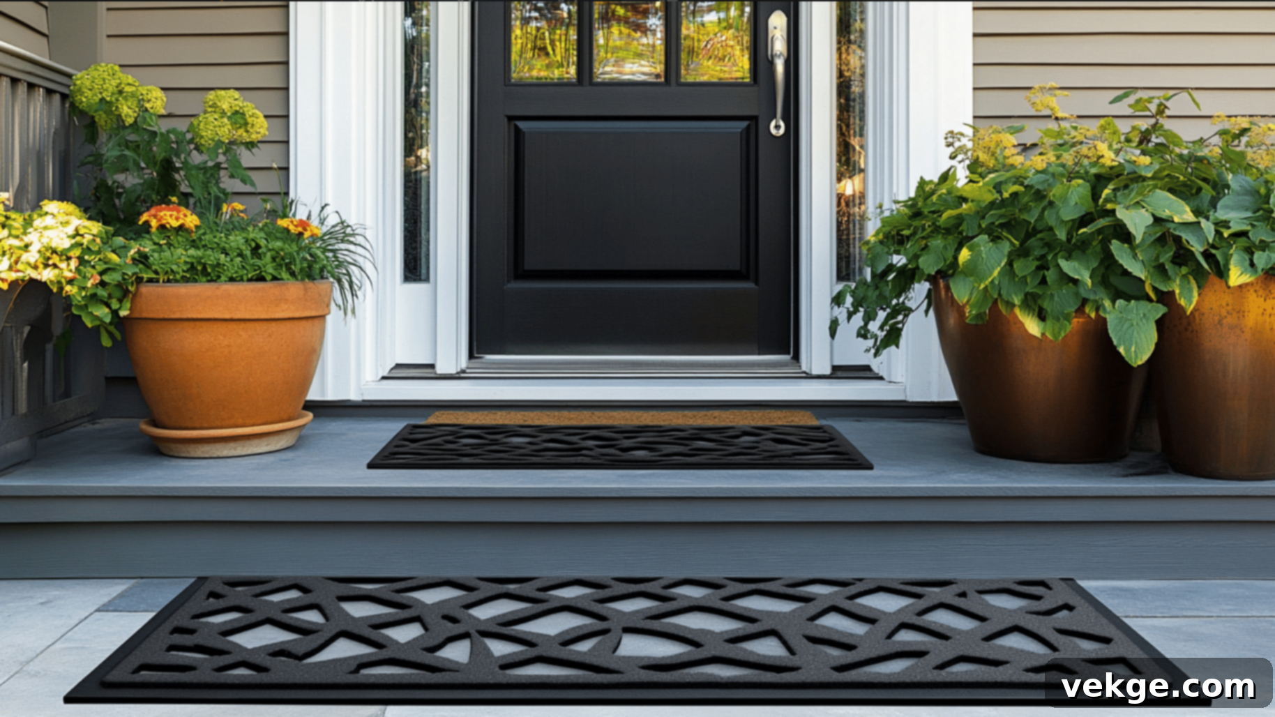 Graphic Bold Welcome Mat for Modern Fall Entryway