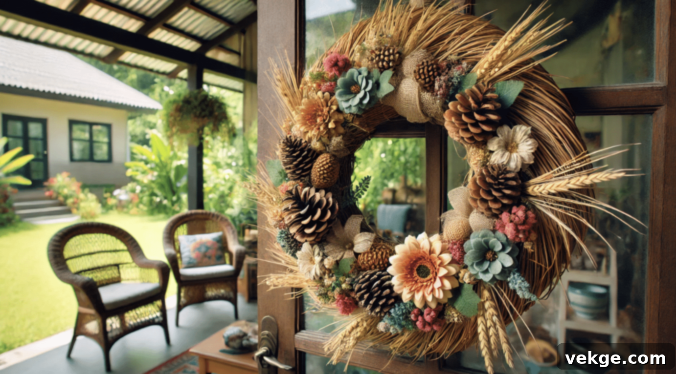 Natural DIY Pinecone Wreath for Rustic Holiday Decor