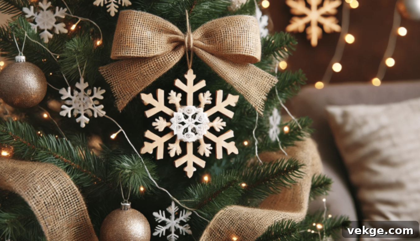 Handmade Twiggy Snowflake Ornament for Rustic Tree