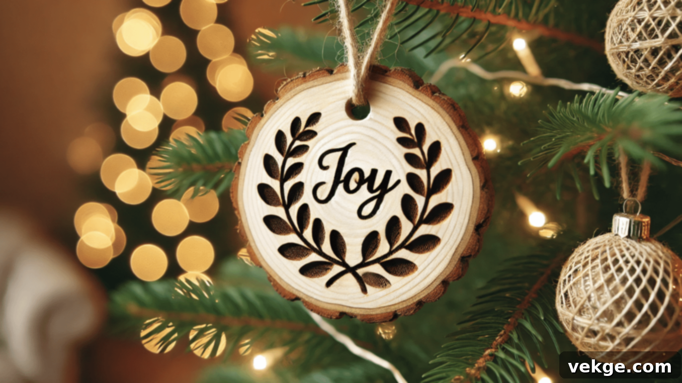 Personalized DIY Wood Slice Christmas Ornaments