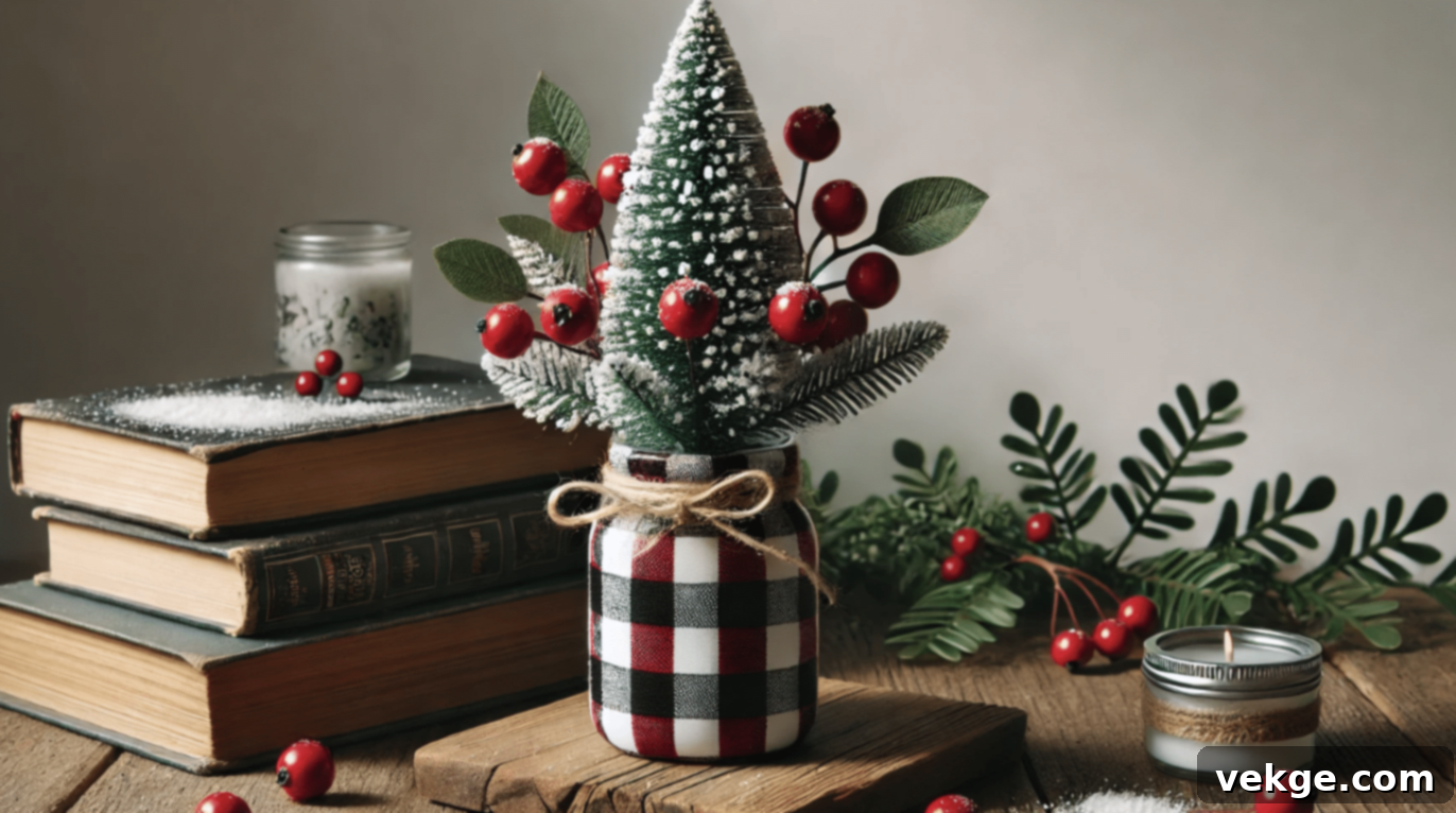Charming Mason Jar Christmas Tree Centerpiece
