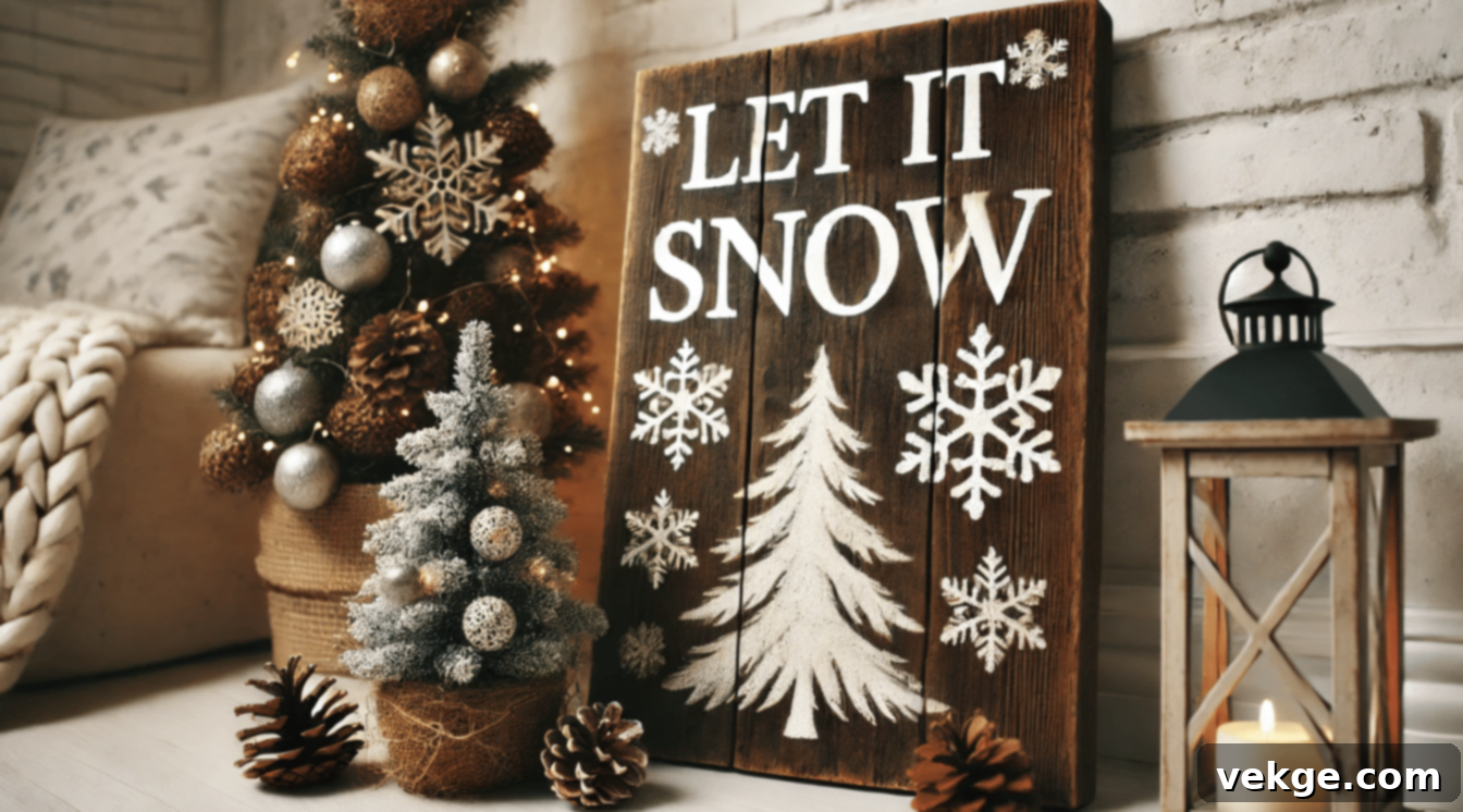 Rustic DIY Winter Woodland Sign for Holiday Home