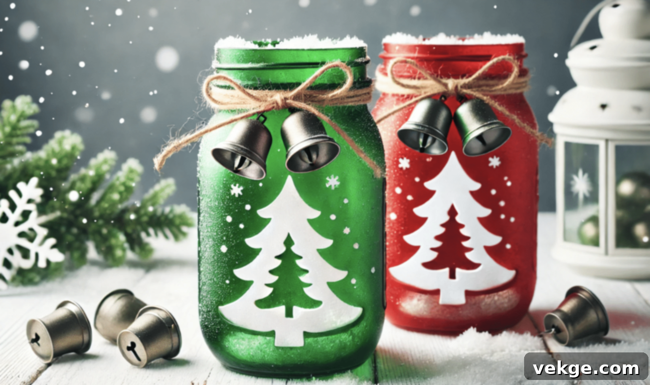Festive Christmas Tree Mason Jar Votive Light