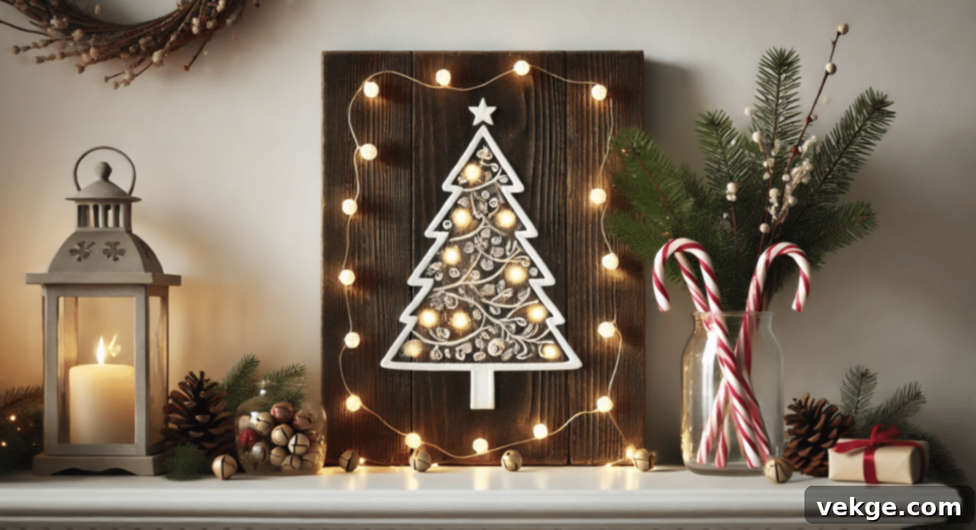 DIY Rustic Marquee Holiday Tree Sign for Festive Glow