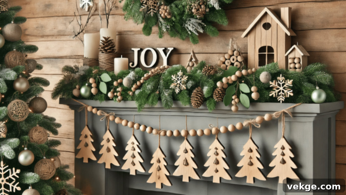 Handcrafted DIY Wood Burned Christmas Tree Garland