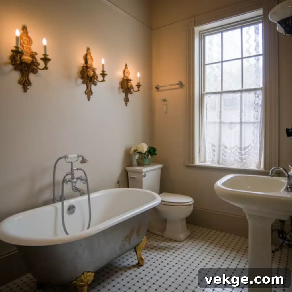 Victorian Brass Sconces with Candle-Style Lights