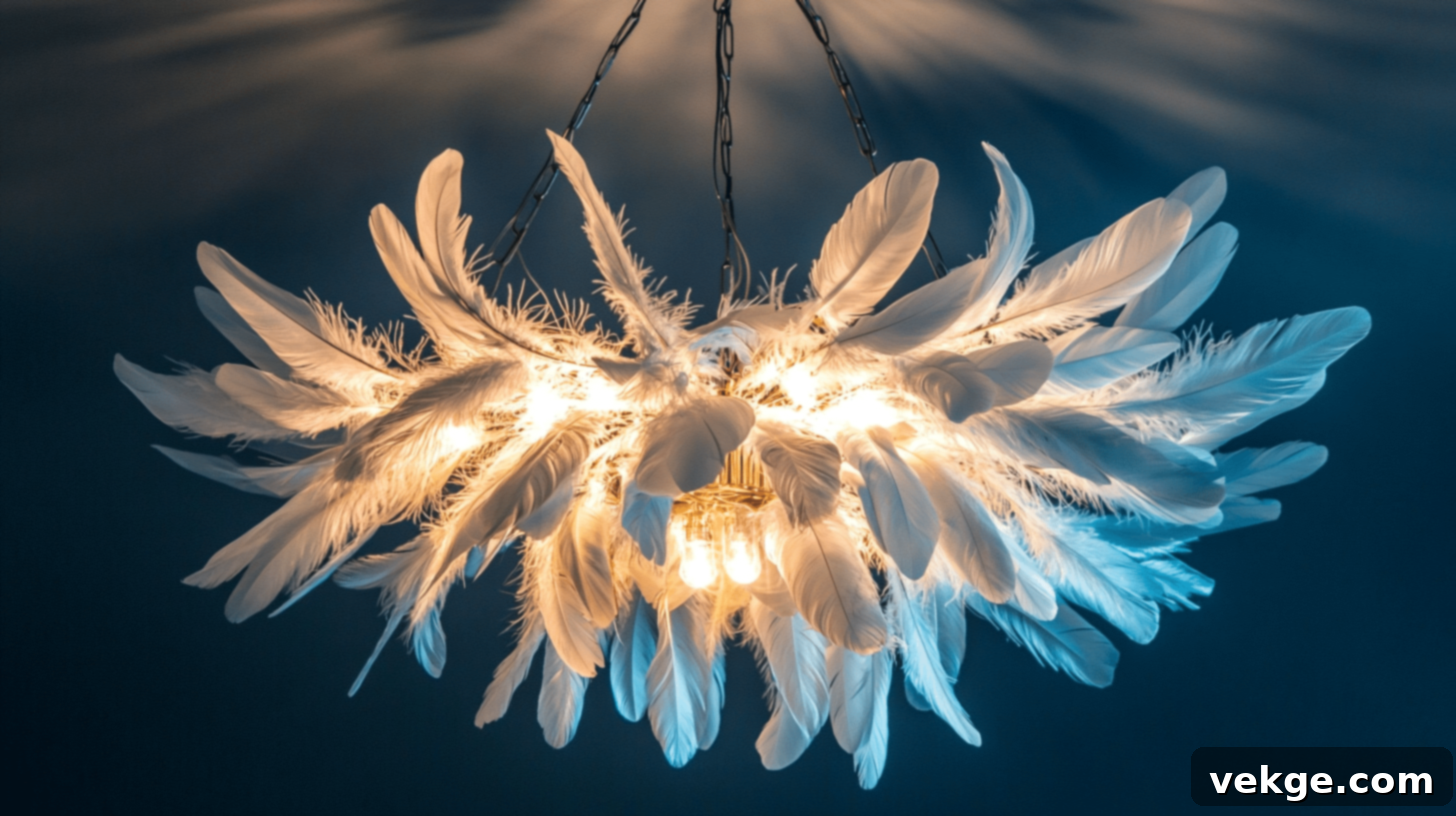 16 Inspiring Feather Decor Ideas 16 Feather Chandelier