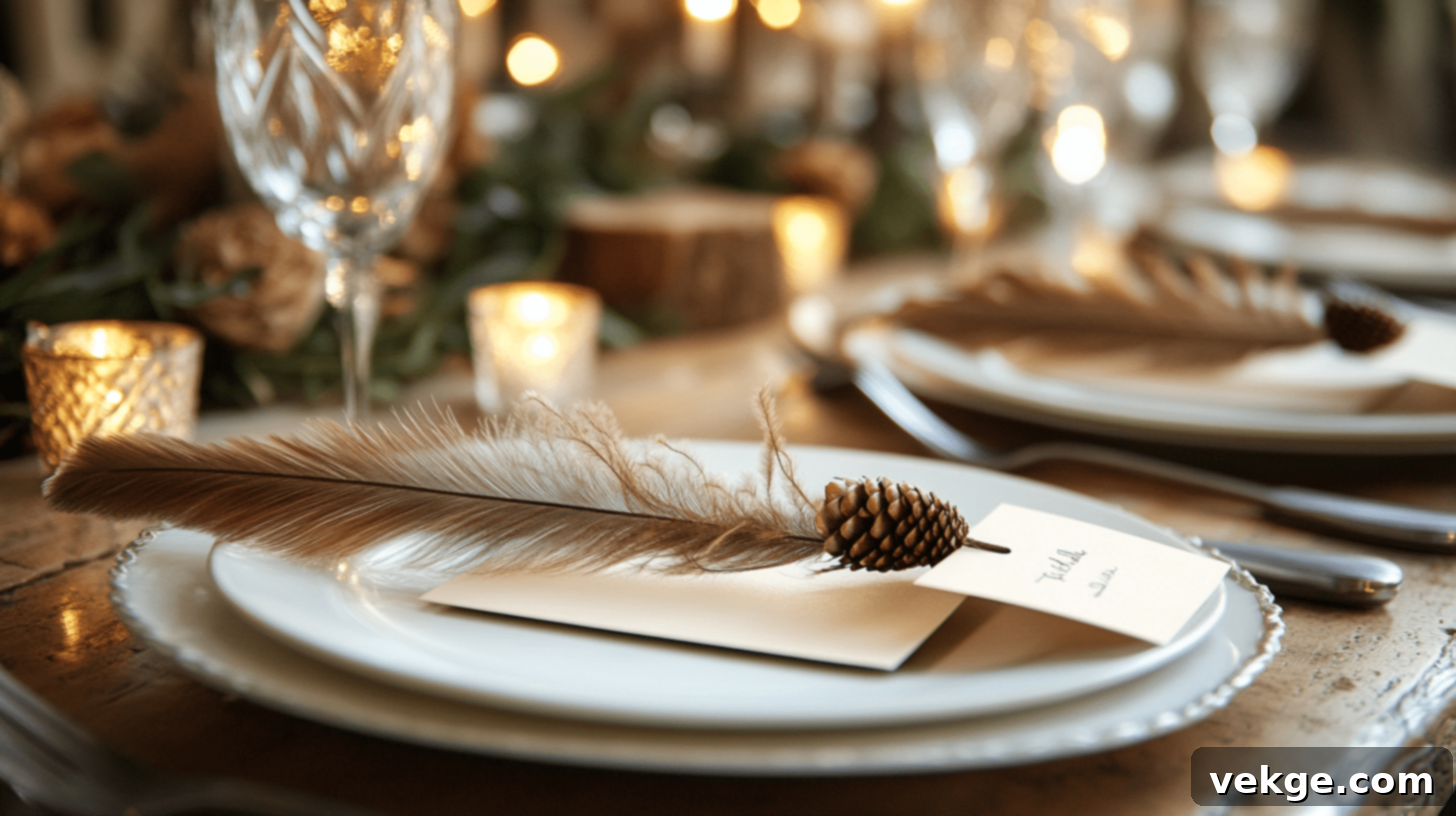 16 Inspiring Feather Decor Ideas 17 Feather Place Cards