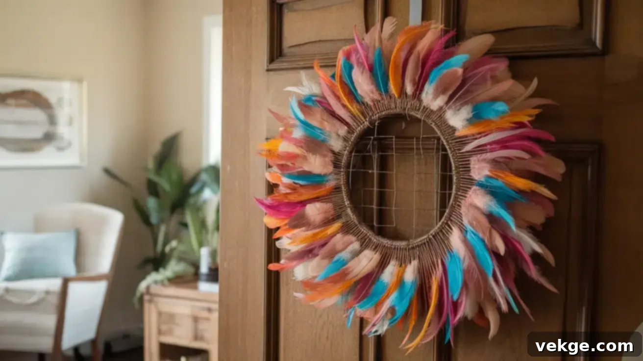16 Inspiring Feather Decor Ideas 6 Feather Wreath
