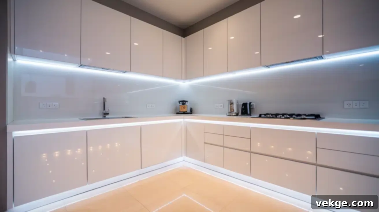 Under-cabinet LED Strips for bright kitchen countertops
