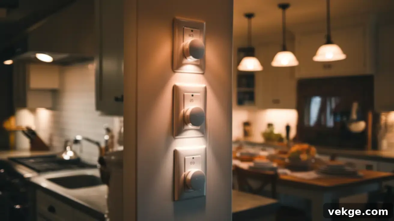 Dimmer Switches for Adjustable Ambiance in the kitchen