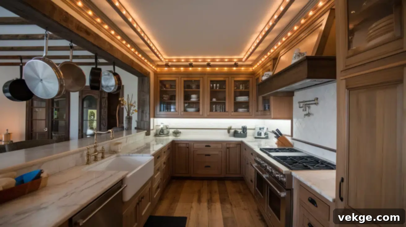 Rope Lighting for Cove or Crown Molding in kitchen