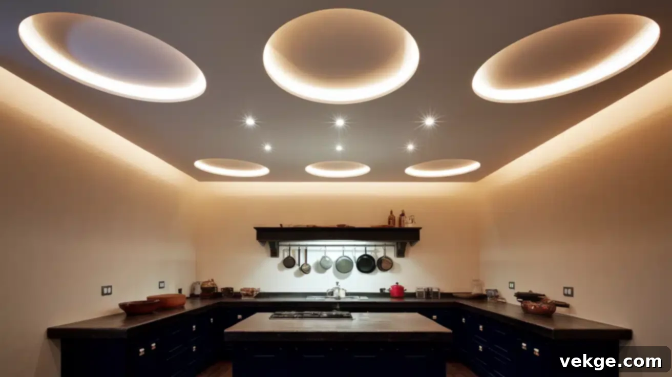 Recessed Ceiling Lights for even kitchen illumination