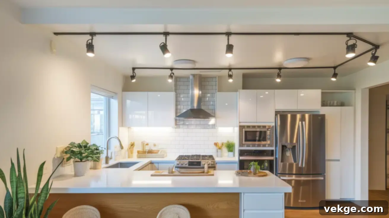 Track Lighting for Flexible Illumination in kitchens