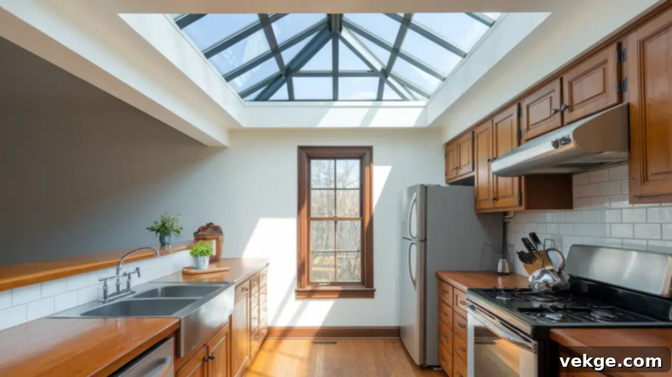 Skylight for Natural Light in a kitchen