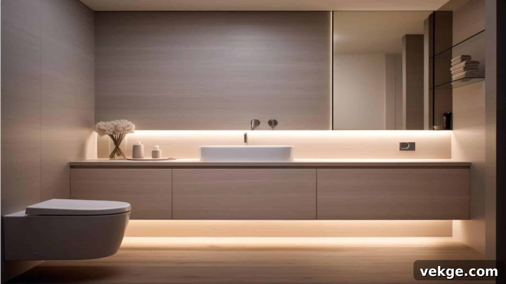 Floating Toilet Japandi Bathroom