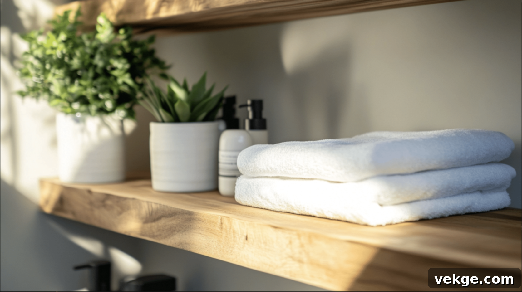Wooden Elements in Japandi Bathroom