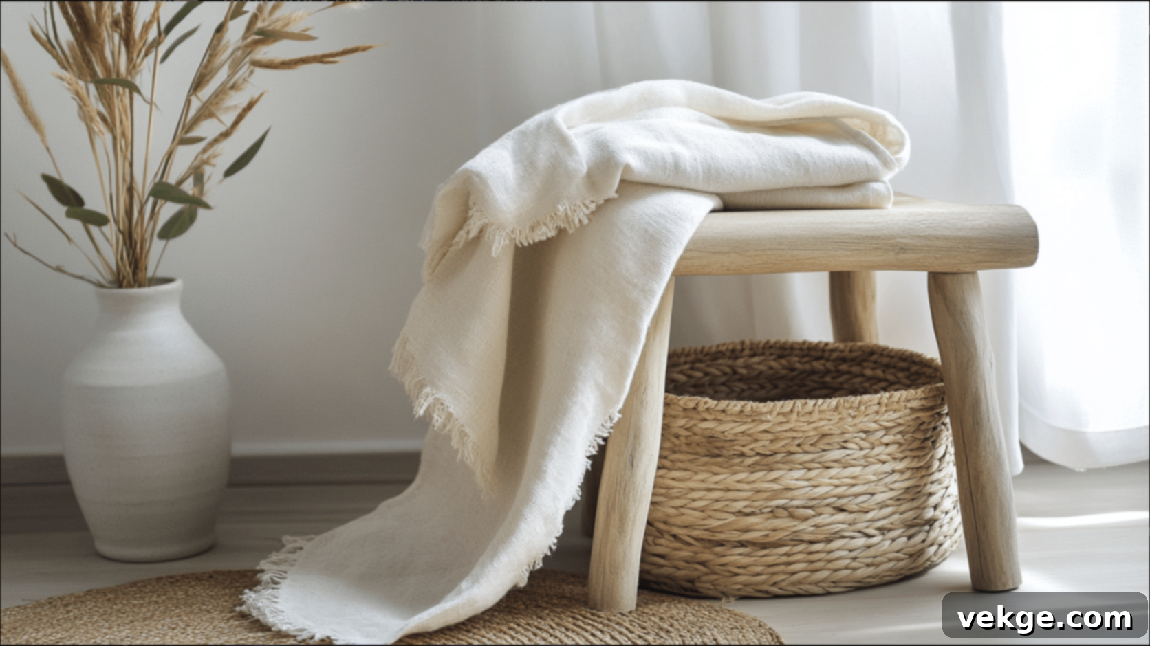 Textures and Textiles in Japandi Bathroom