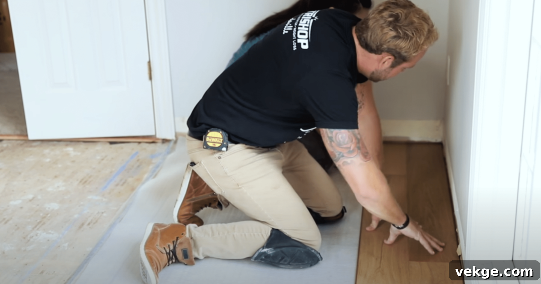 Step 1: Plan and Measure for hardwood floor installation, including finding the longest wall