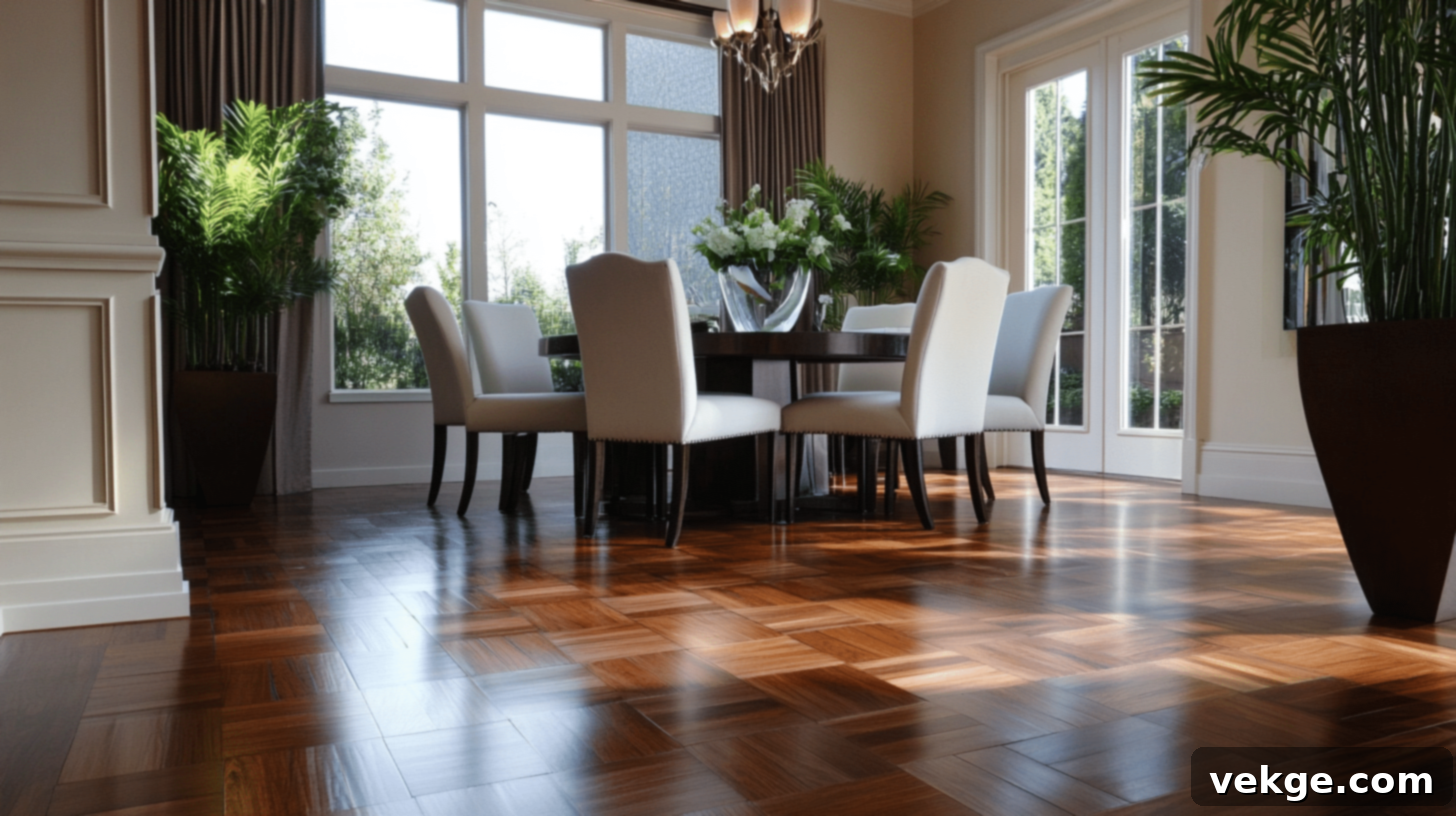 Parquet squares hardwood flooring, offering a classic and sophisticated geometric pattern