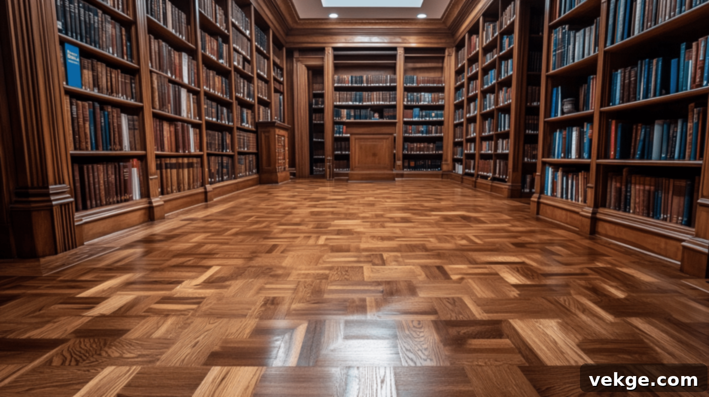 Basketweave design hardwood flooring, creating a unique textural and geometric pattern