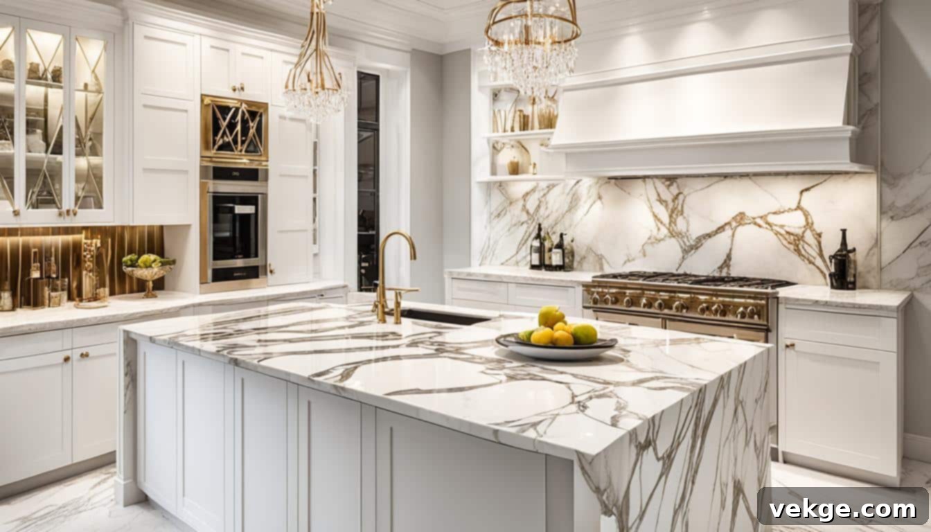 Luxurious Calacatta Marble Honed Countertops