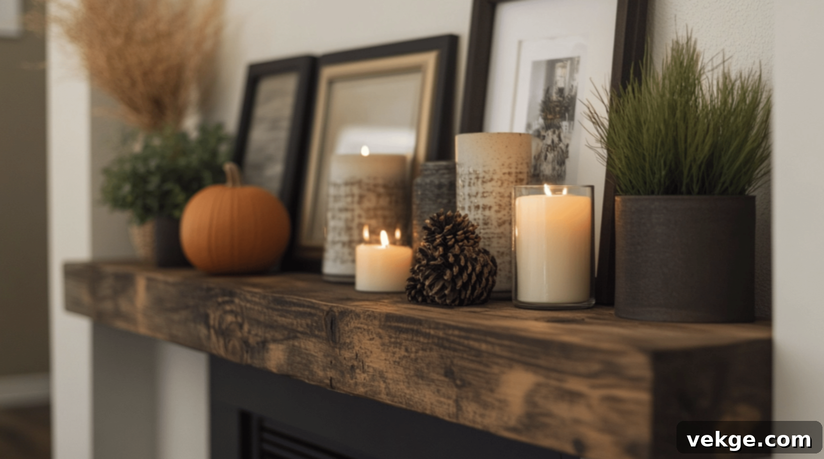 Add a Mantle Shelf and Decorate with Seasonal Items