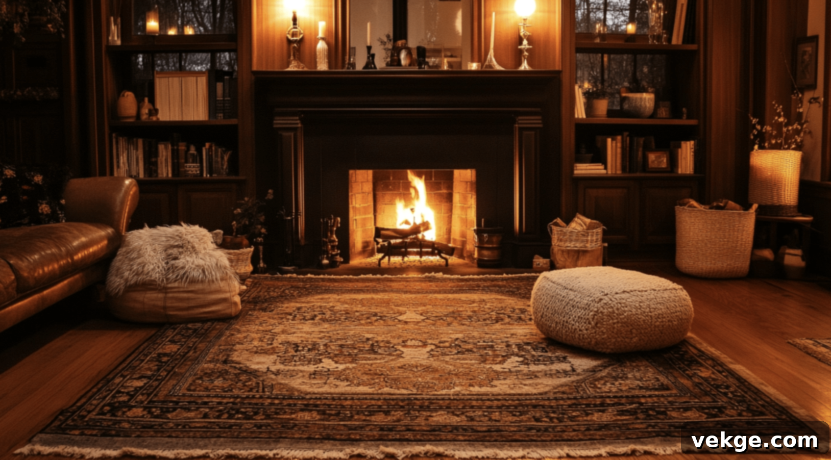 Incorporate a Cozy Hearth Rug or Floor Seating