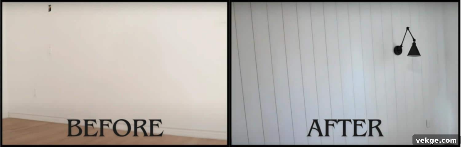 Take Before and After Photos of Your Vertical Shiplap Project
