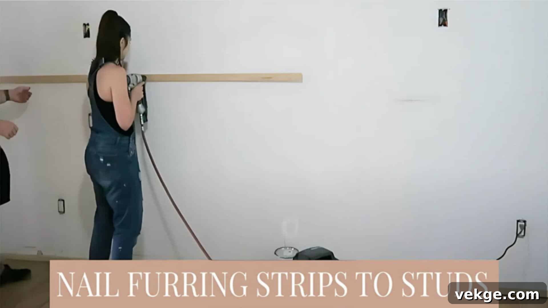 Install Furring Strips Horizontally on Wall Studs for Vertical Shiplap