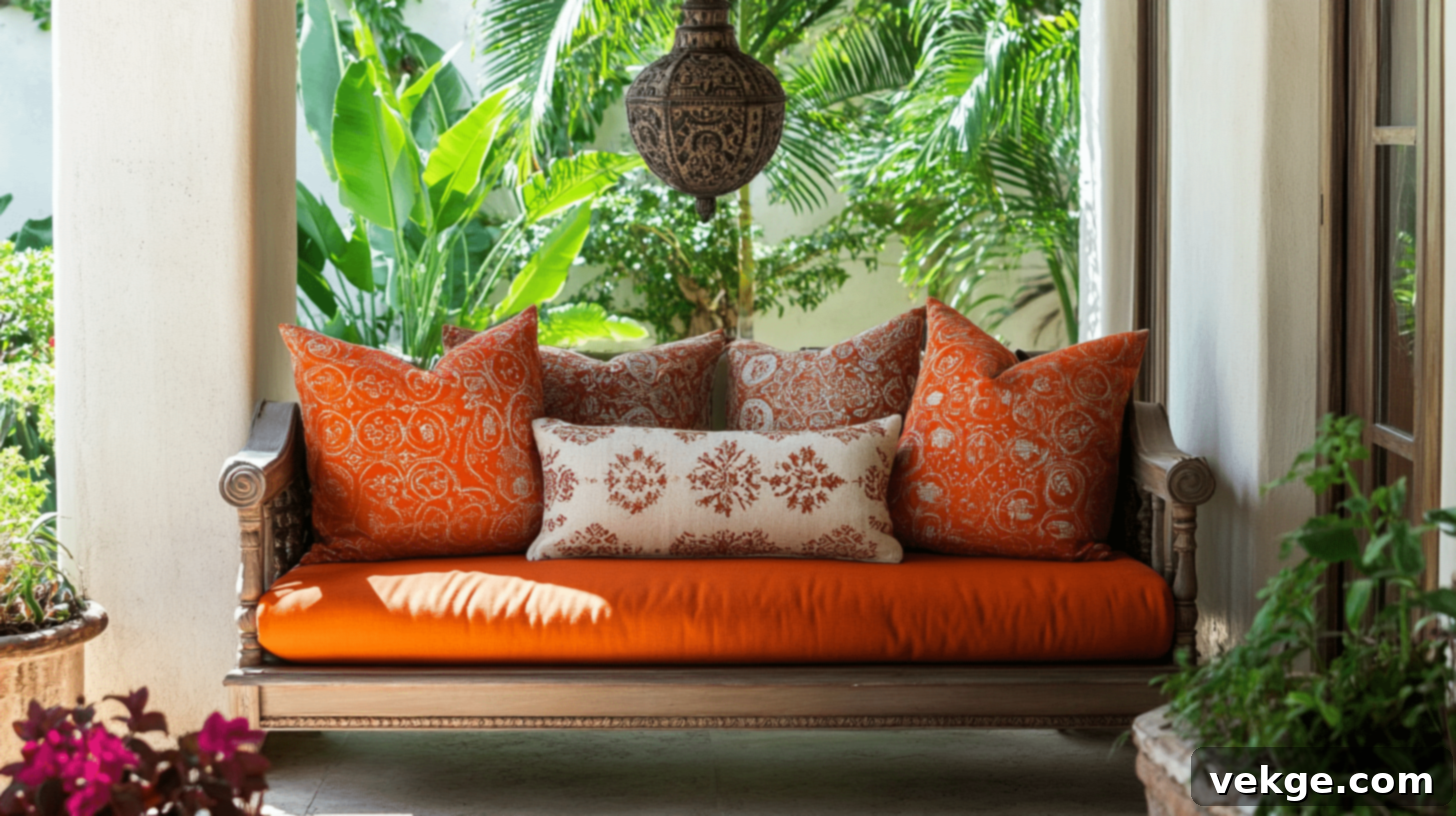 Burnt Orange Moroccan Living Room